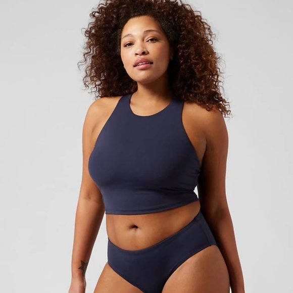 Athleta Conscious Crop Bikini Top D-DD size SP Dress Blue - Picture 3 of 6
